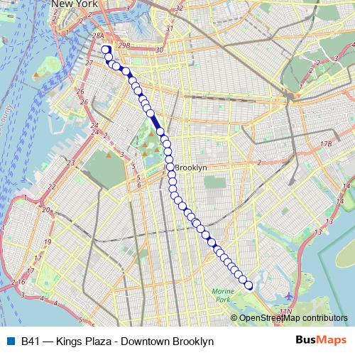 B41 bus Line Map