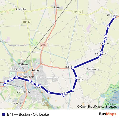 B41 bus Line Map