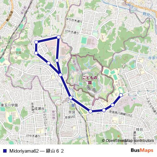 Midoriyama62 bus Line Map