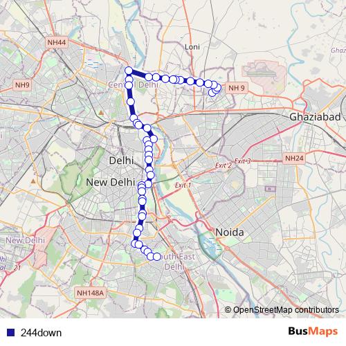 244down bus Line Map