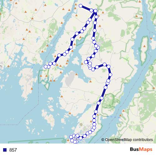 857 bus Line Map