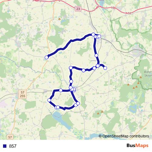 857 bus Line Map