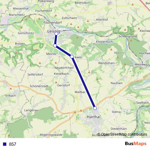 857 bus Line Map