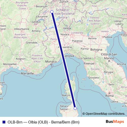 OLB-Brn air Line Map