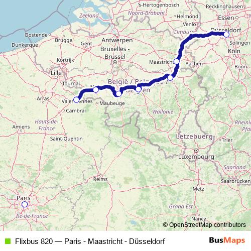 Flixbus 820 bus Line Map