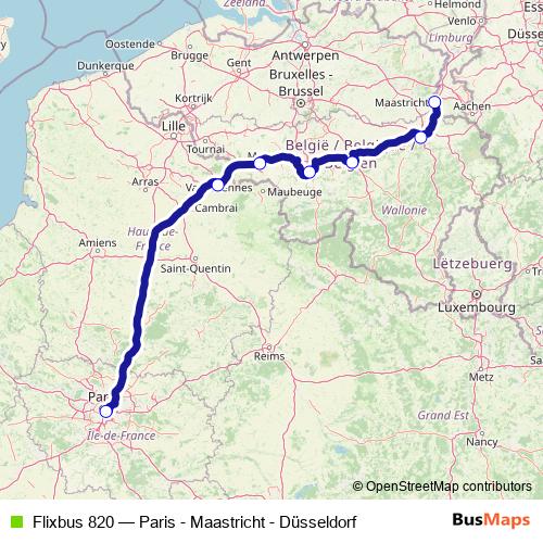 Flixbus 820 bus Line Map