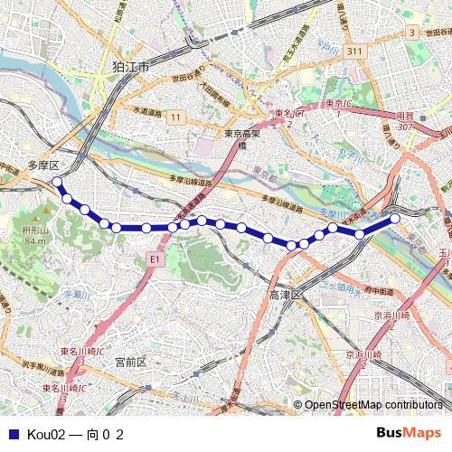 Kou02 bus Line Map