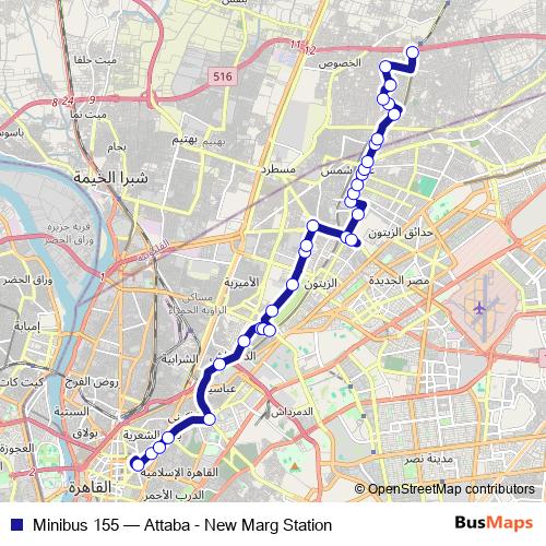 Minibus 155 bus Line Map