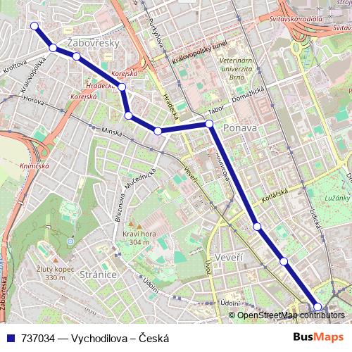 737034 trolleybus Line Map