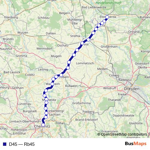 D45 rail Line Map