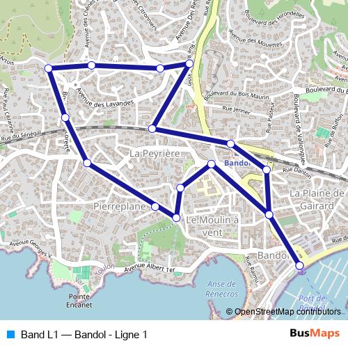 Band L1 bus Line Map