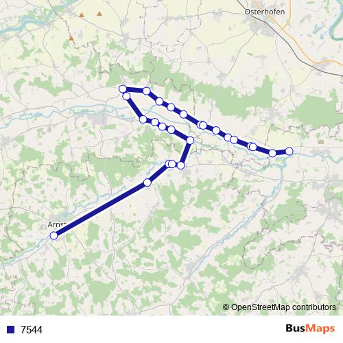 7544 bus Line Map