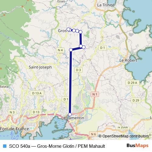 SCO 540a bus Line Map