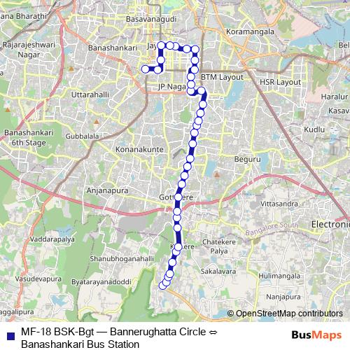 MF-18 BSK-Bgt bus Line Map