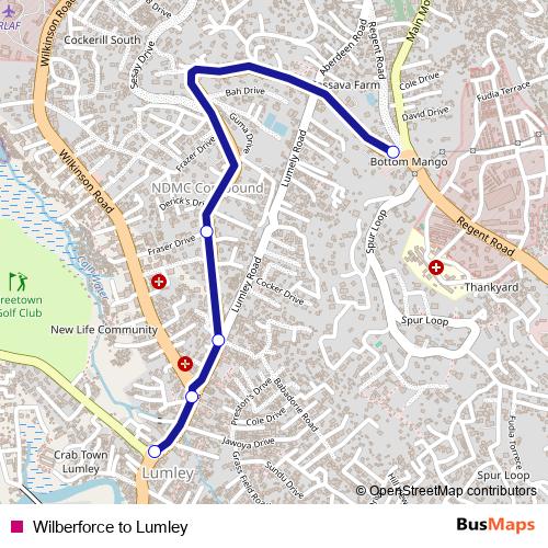 Wilberforce to Lumley bus Line Map