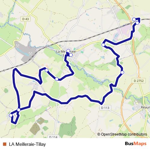 LA Meilleraie-Tillay bus Line Map