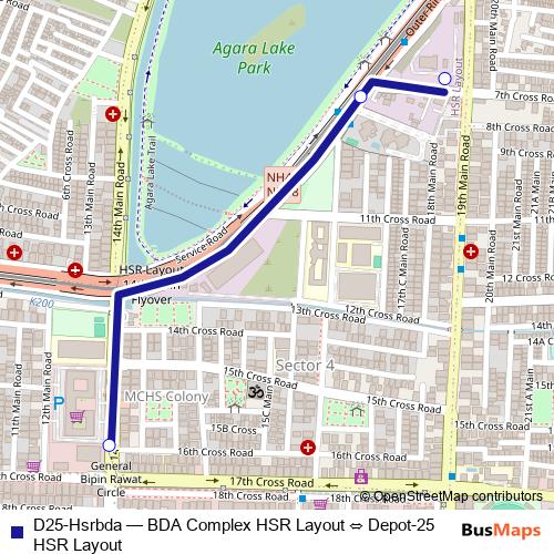 D25-Hsrbda bus Line Map