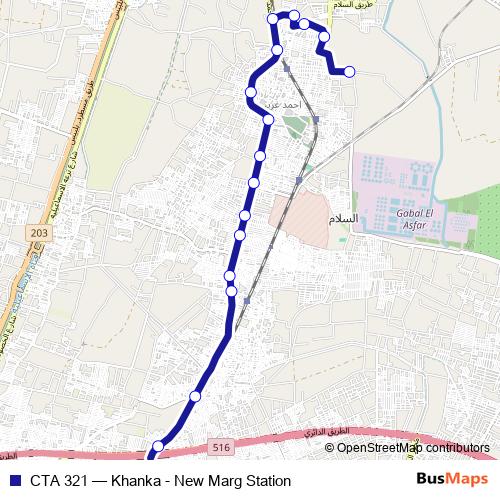 CTA 321 bus Line Map