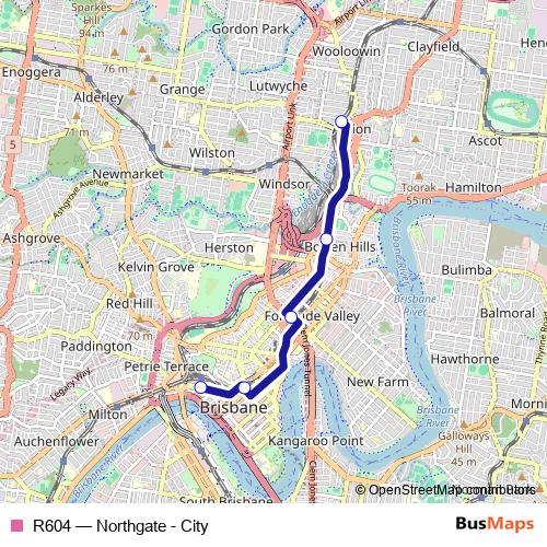 R604 bus Line Map