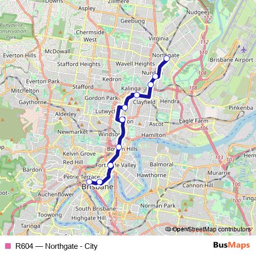 R604 bus Line Map