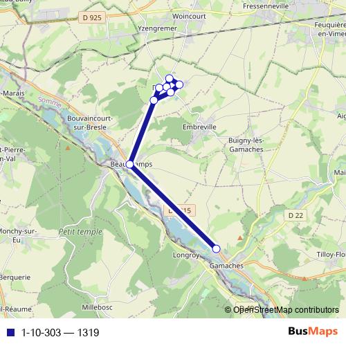 1-10-303 bus Line Map