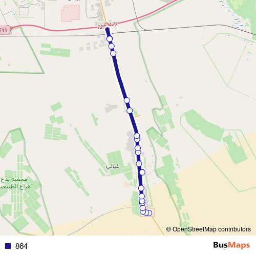 864 bus Line Map
