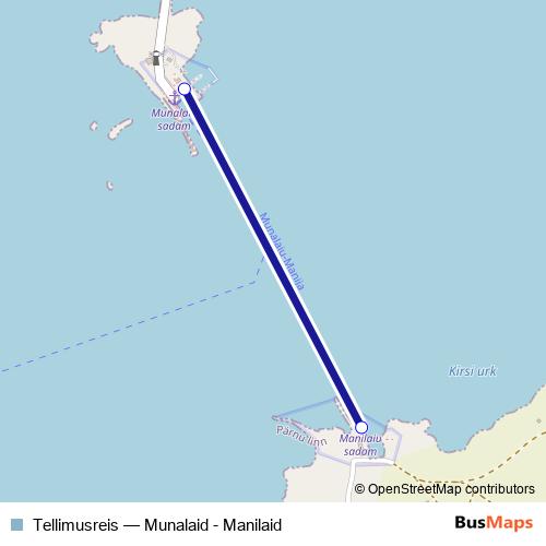 Tellimusreis ferry Line Map