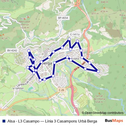 Alsa - L3 Casampo bus Line Map