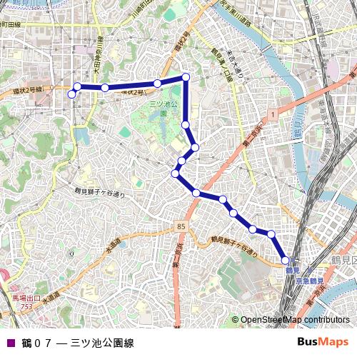 鶴０７ bus Line Map