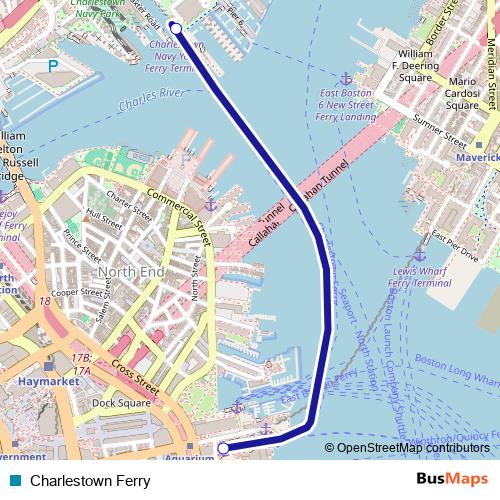 Charlestown Ferry ferry Line Map