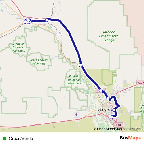 Green/Verde bus Line Map