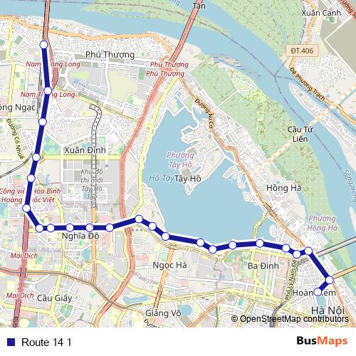 Route 14 1 bus Line Map