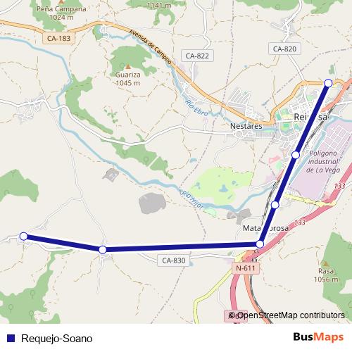 Requejo-Soano bus Line Map