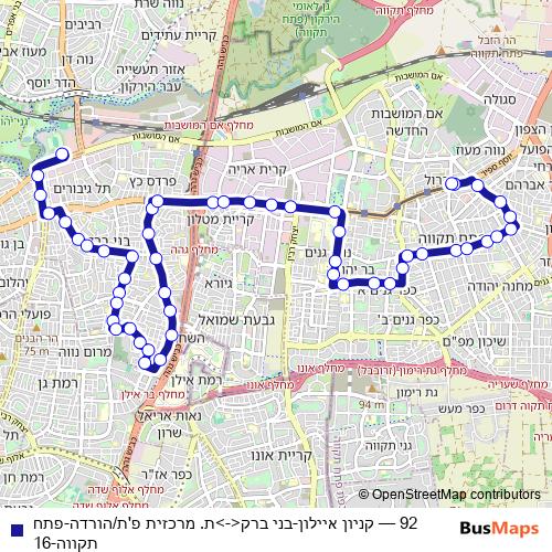 92 bus Line Map