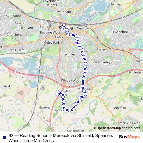 92 bus Line Map