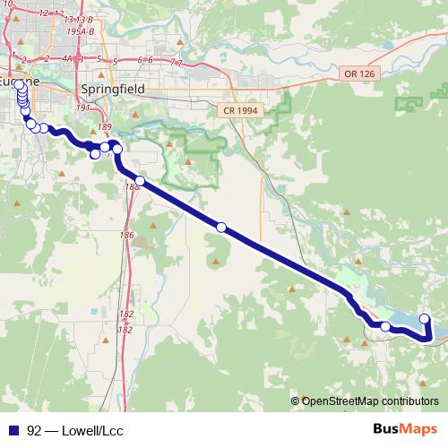 92 bus Line Map