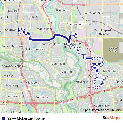 92 bus Line Map