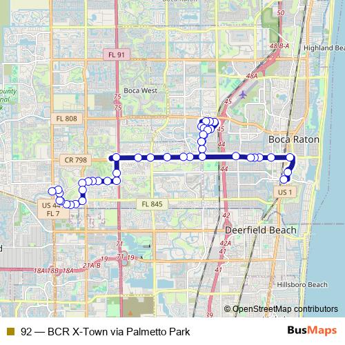 92 bus Line Map
