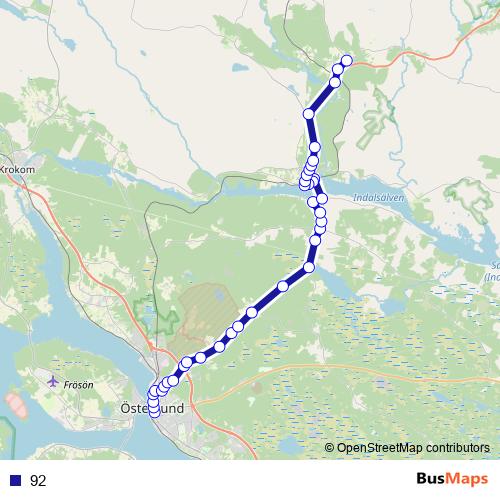 92 bus Line Map