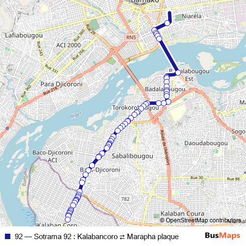 92 bus Line Map