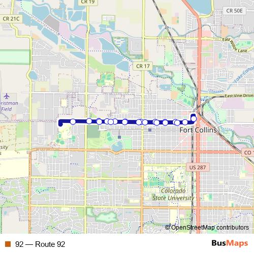 92 bus Line Map