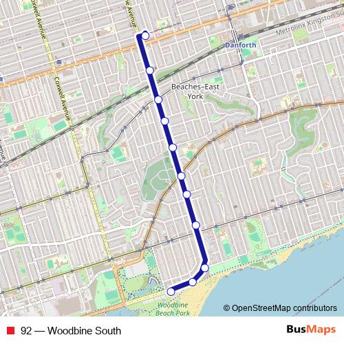 92 bus Line Map