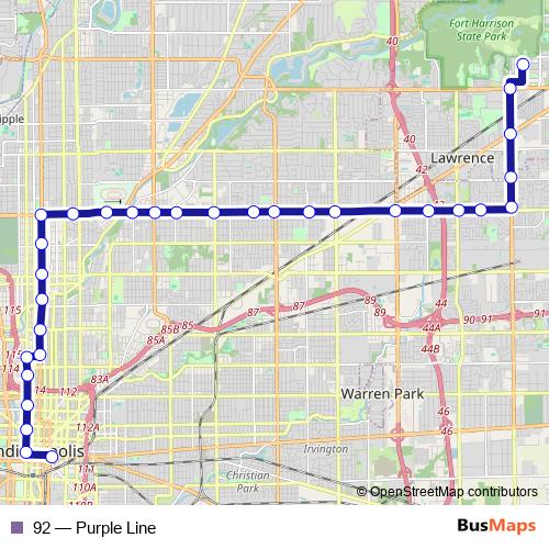 92 bus Line Map