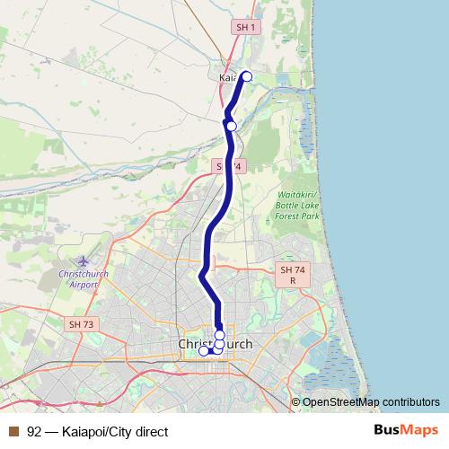 92 bus Line Map