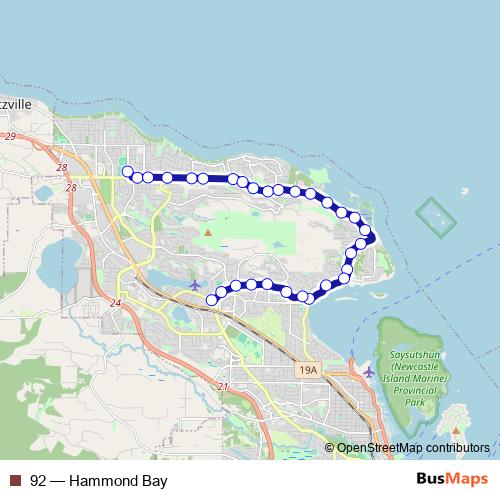 92 bus Line Map