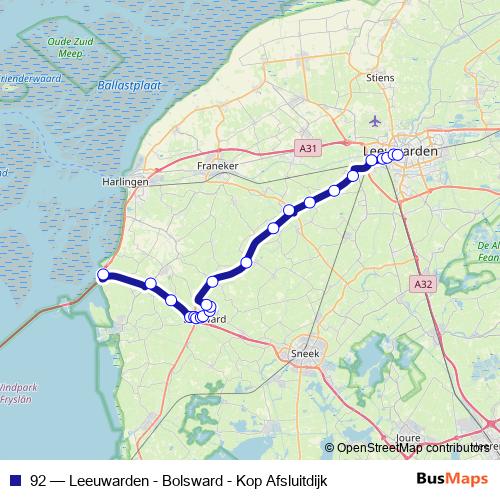 92 bus Line Map