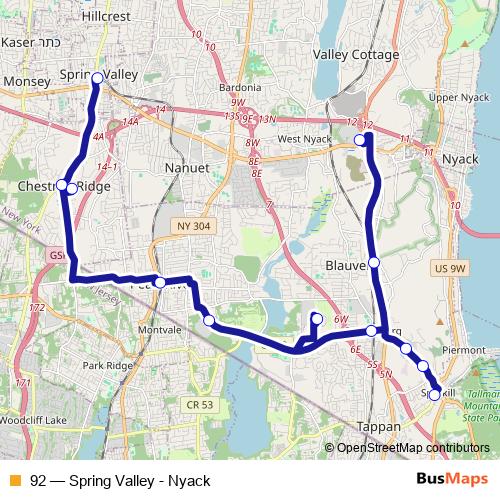 92 bus Line Map