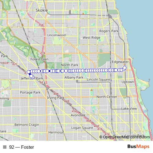 92 bus Line Map