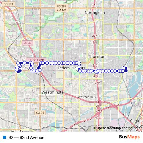 92 bus Line Map