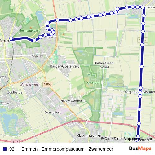 92 bus Line Map